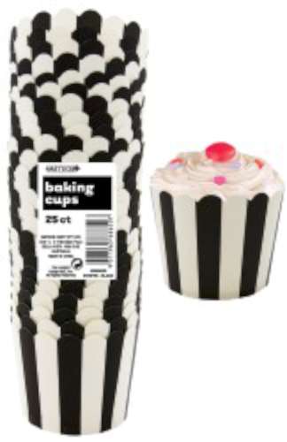 Baking Cups - Black Stripes - Click Image to Close